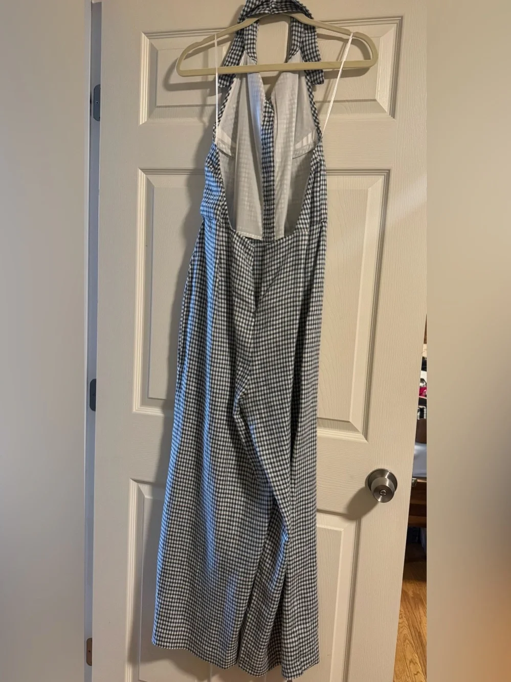Reformation Ryan Linen Gingham Halter Jumpsuit NWT